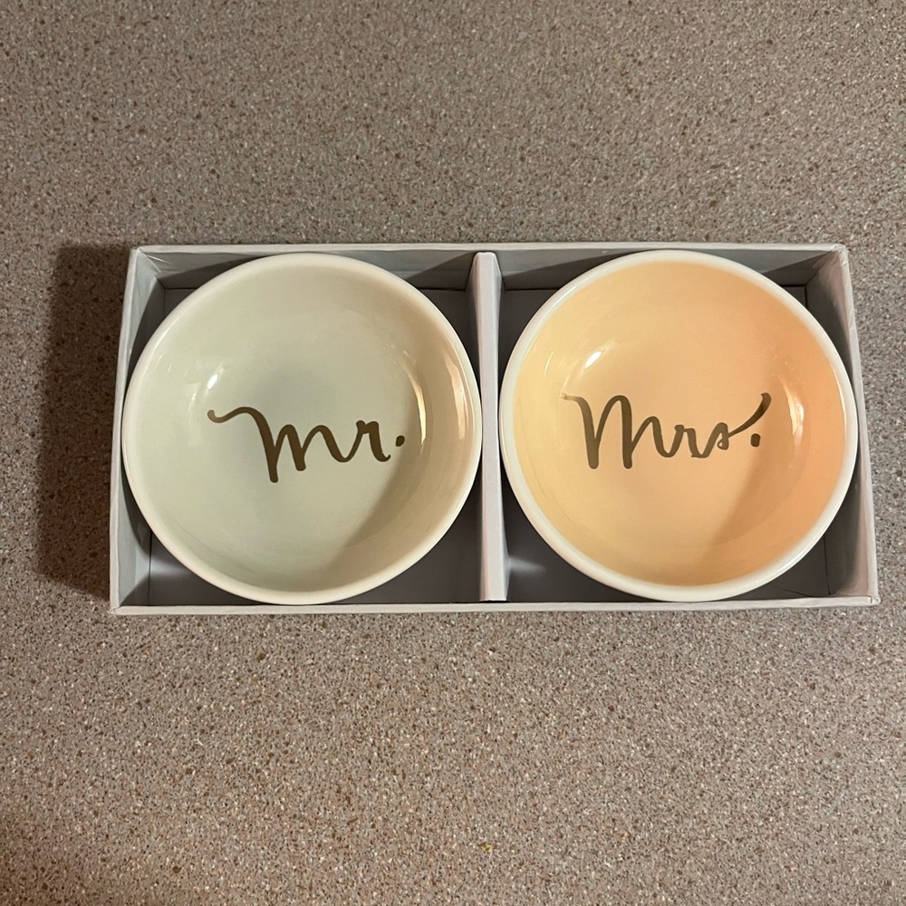 Fringe Studio Mr. & Mrs. Trinket Tray Set